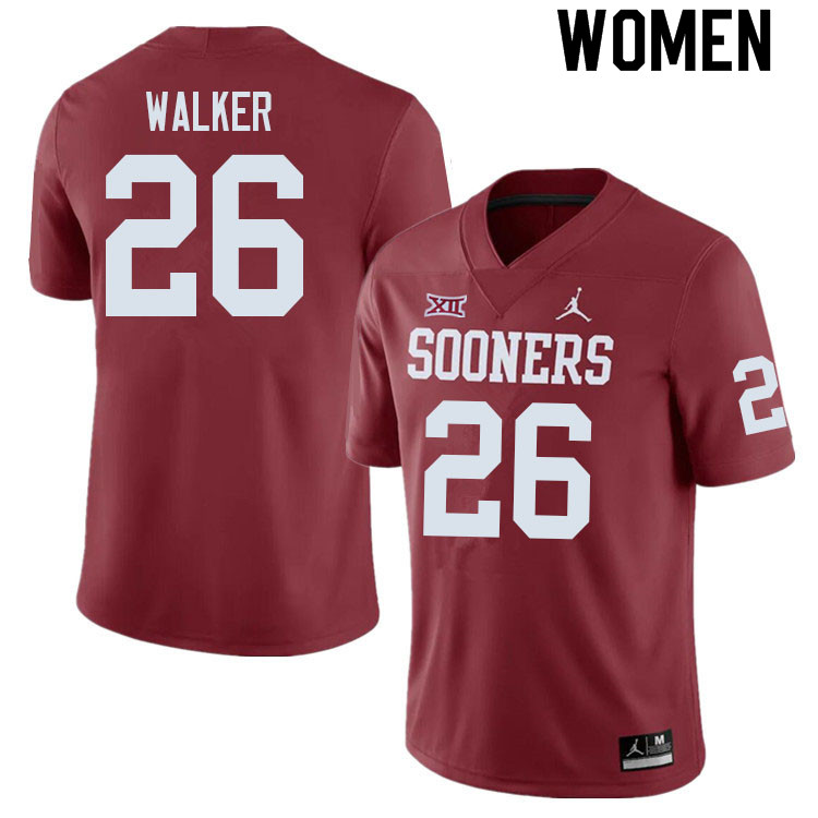 Women #26 Kani Walker Oklahoma Sooners College Football Jerseys Sale-Crimson - Click Image to Close